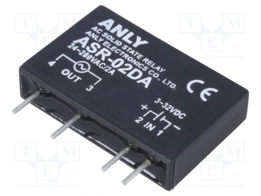 ASR-02DA_Relay: solid state; Ucntrl:3÷32VDC; 2A; 24÷280VAC; THT; SIP