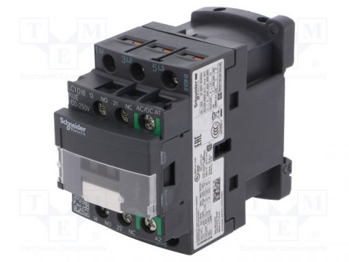 LC1D18KUE_Contactor:3-pole; NO x3; Auxiliary contacts: NO + NC; 100÷250VAC