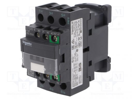 LC1D25KUE_Contactor:3-pole; NO x3; Auxiliary contacts: NO + NC; 100÷250VAC