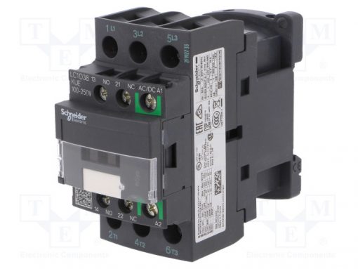 LC1D38KUE_Contactor:3-pole; NO x3; Auxiliary contacts: NO + NC; 100÷250VAC