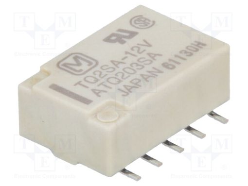 TQ2SA-12V_Ρελέ: Ηλεκτρομαγνητικός; DPDT; Uπηνίου: 12VDC; Iεπαφών max: 2A