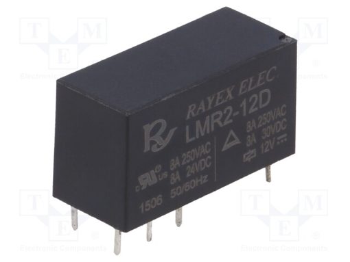 LMR2-12D_Ρελέ: Ηλεκτρομαγνητικός; DPDT; Uπηνίου: 12VDC; Iεπαφών max: 5A