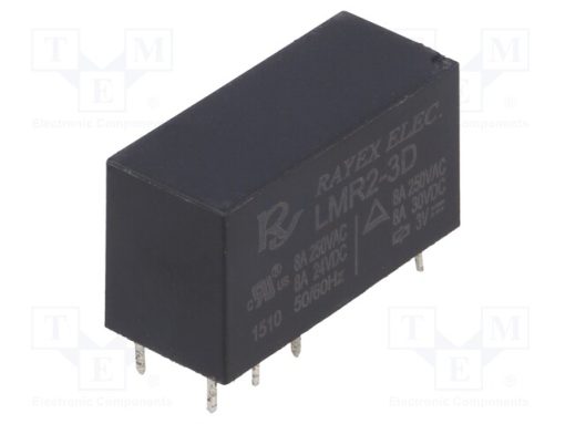 LMR2-3D_Ρελέ: Ηλεκτρομαγνητικός; DPDT; Uπηνίου: 3VDC; Iεπαφών max: 5A; PCB