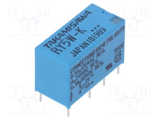 RY-5W-K_Ρελέ: Ηλεκτρομαγνητικός; DPDT; Uπηνίου: 5VDC; 1A; 0