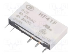 HF41F/005-ZS_Ρελέ: Ηλεκτρομαγνητικός; SPDT; Uπηνίου: 5VDC; 6A; 6A/250VAC; PCB