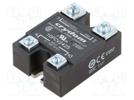 10PCV2425_Ρελέ: Ημιαγωγικό; Uοδήγ: 2÷10VDC; 25A; 100÷280VAC; Έκδοση: 1-φασικό