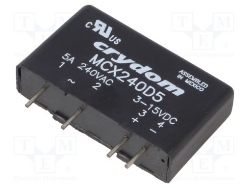 MCX240D5_Ρελέ: Ημιαγωγικό; Uοδήγ: 3÷15VDC; 5A; 12÷280VAC; Έκδοση: 1-φασικό