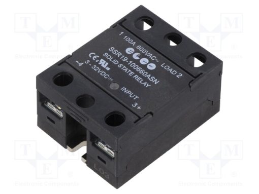 SSR19-100660ASN_Ρελέ: Ημιαγωγικό; Uοδήγ: 3÷32VDC; 100A; 24÷660VAC; Έκδοση: 1-φασικό