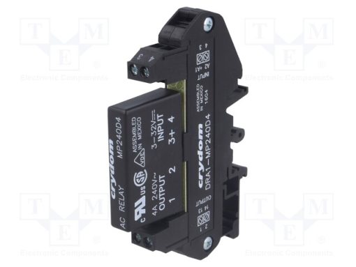 DRA1-MP240D4_Ρελέ: Ημιαγωγικό; Uοδήγ: 3÷32VDC; 4A; 24÷280VAC; Έκδοση: 1-φασικό