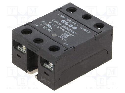 SSR19-80660ASN_Ρελέ: Ημιαγωγικό; Uοδήγ: 3÷32VDC; 80A; 24÷660VAC; Έκδοση: 1-φασικό