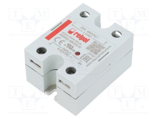 RSR52-48D25-R_Ρελέ: Ημιαγωγικό; Uοδήγ: 4÷32VDC; 25A; 48÷530VAC; Έκδοση: 1-φασικό