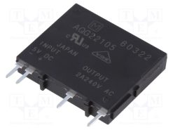 AQG22105_Ρελέ: Ημιαγωγικό; Uοδήγ: 4÷6VDC; 2A; 75÷264VAC; Έκδοση: 1-φασικό