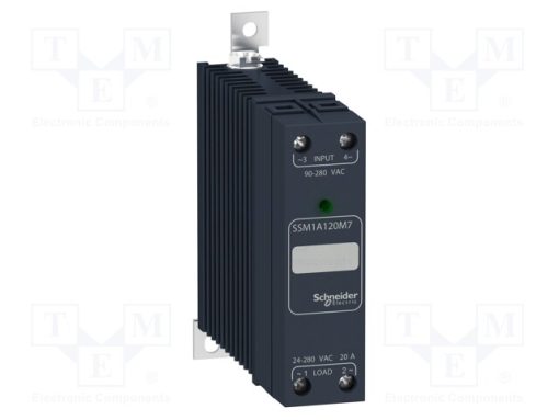 SSM1A120M7_Ρελέ: Ημιαγωγικό; Uοδήγ: 90÷280VAC; 20A; 24÷280VAC; για ράγα DIN