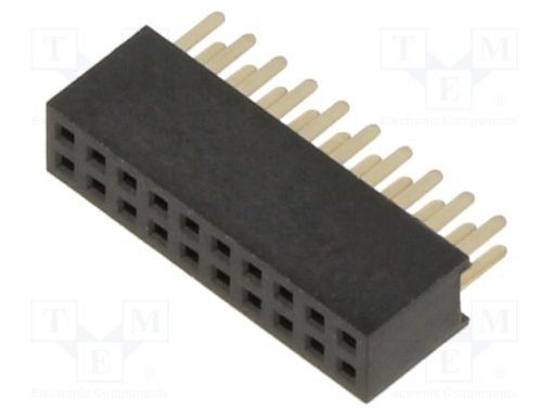 M50-3001045_10+10 Pos. Female DIL Vertical Throughboard Conn.