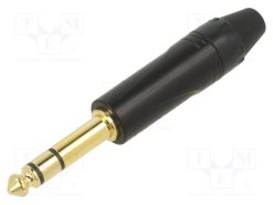 QS3PB-AU_"1/4"" PHONE STR STEREO BLACK GOLD"