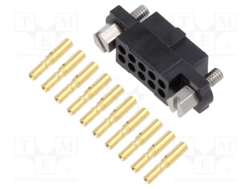 M80-4611005_5+5 Pos. Female DIL 24-28AWG Cable Conn. Kit Jackscrews