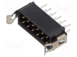 M80-8531242_6+6 Pos. Male DIL Vertical Throughboard Conn. Latches