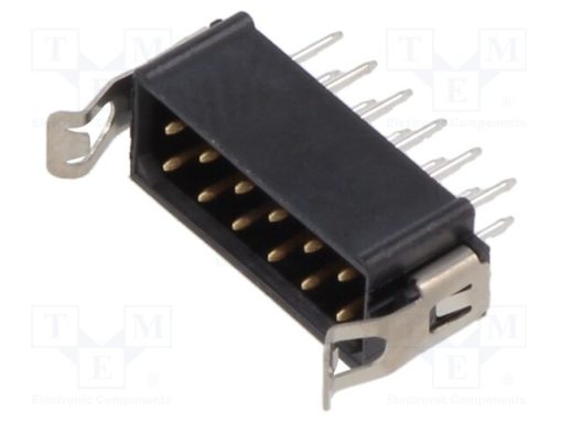 M80-8531242_6+6 Pos. Male DIL Vertical Throughboard Conn. Latches