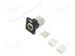 NE8FDX-Y6-B_D-SHAPE CAT6A PANEL CONNECTOR SHIELDED IDC TERMINATION