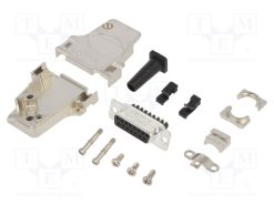 L17D45ZF15-RG+L77DA15SST_D-Sub; PIN: 15; θηλυκά; γωνιακοί 45°; σφιγκτήρας βιδωτός; UNC 4-40