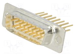 DTS15PW3/2_D-Sub; PIN: 15; πρίζα; αρσενικά; για PCB; γωνιακοί; THT