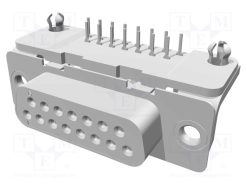 1-106506-2_D-Sub; PIN: 15; πρίζα; θηλυκά; άγκιστρο PCB; γωνιακός 90°; THT; 6A