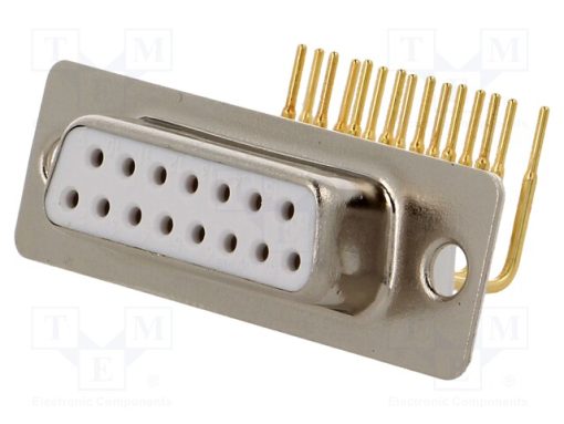 DS1034-03-15FWN8SS_D-Sub; PIN: 15; πρίζα; θηλυκά; για PCB; γωνιακός 90°; THT