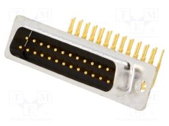 MHDD25M-T-B-MRBM_D-Sub; PIN: 25; πρίζα; αρσενικά; για PCB; γωνιακός 90°; THT; 5A