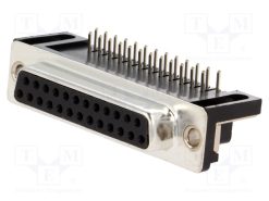 MHDD25F-T-B-SRBM_D-Sub; PIN: 25; πρίζα; θηλυκά; για PCB; γωνιακός 90°; THT; 3A; 250V