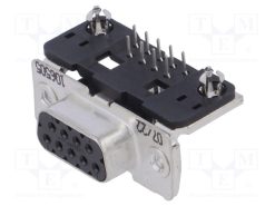 1-106505-2_D-Sub; PIN: 9; πρίζα; θηλυκά; άγκιστρο PCB; γωνιακός 90°; THT; 6A