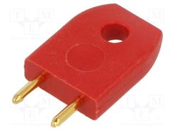 D3086-99_Male Insulated 5.08mm Shorting Link Red