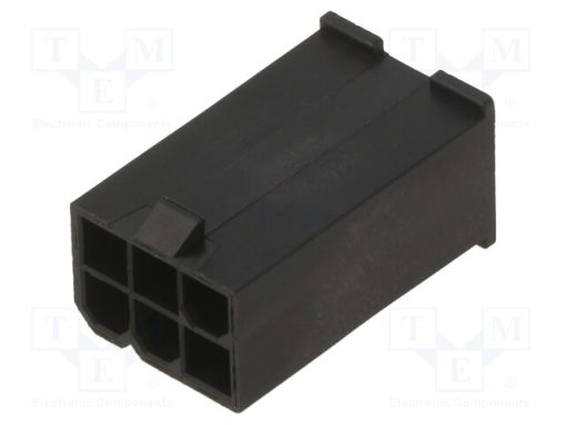 469990277_MiniFitJr 6Ckt Plug DR V0 Black w/o ears