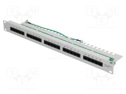 NP0050_Patch panel; RJ45; RACK; Γκρί; Αριθμός θυρίδων: 25; 19"; Ύψος: 1U