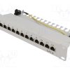 NP0041_Patch panel; RJ45; Κατ: 6; RACK; Γκρί; Αριθμός θυρίδων: 12; 10"