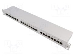 NP0053_Patch panel; RJ45; Κατ: 6; RACK; Γκρί; Αριθμός θυρίδων: 24; 19"