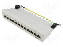 NP0017A_Patch panel; RJ45; Κατ: 6; Γκρί; Αριθμός θυρίδων: 12