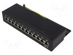 NP0017_Patch panel; RJ45; Κατ: 6; μαύρο; IDC; Αριθμός θυρίδων: 12