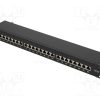 NP0061_Patch panel; RJ45; Κατ: 6a; RACK; μαύρο; Αριθμός θυρίδων: 24; 19"