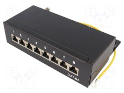 NP0018B_Patch panel; RJ45; Κατ: 6a; μαύρο; επιτοίχια; IDC