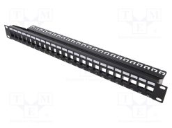 NK4043_Patch panel; πίνακας patch; Keystone; μαύρο; Αριθμός θυρίδων: 24