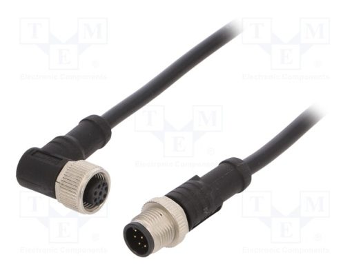 M12A08ML-12AFR-SD001_Καλώδιο: για αισθητήρες / αυτοματισμούς; PIN: 8; M12-M12; 1m; φύσα