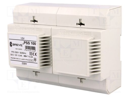 PSS100/230/12V_Μετασχηματιστής: δικτύου; 100VA; 230VAC; 12V; για ράγα DIN; IP30