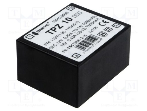 TPZ10/2*115/2*12V_Μετασχηματιστής: δικτύου; 10VA; 115VAC