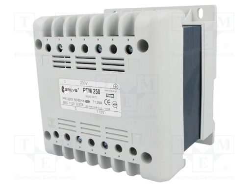 PTM250/230/110V_Μετασχηματιστής: δικτύου; 250VA; 230VAC; 110V; για ράγα DIN; IP21