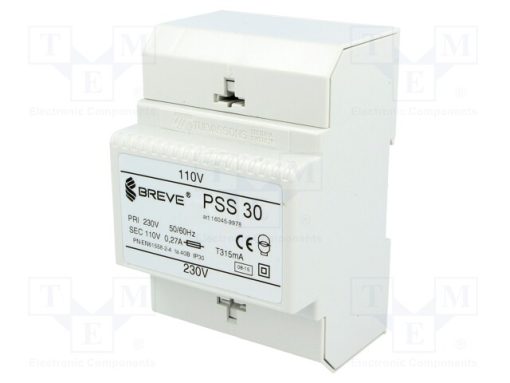 PSS30/230/110V_Μετασχηματιστής: δικτύου; 30VA; 230VAC; 110V; για ράγα DIN; IP30