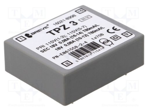 TPZ3/2*115/2*18V_Μετασχηματιστής: δικτύου; 3VA; 115VAC