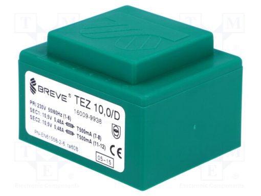 TEZ10/D230/10.5-10.5V_Μετασχηματιστής: χυτός; 10VA; 230VAC; 10