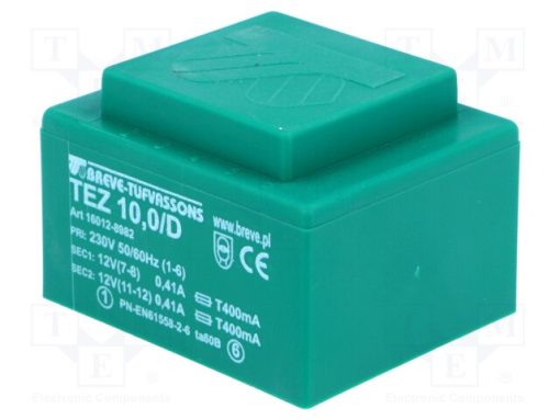 TEZ10/D230/12-12V_Μετασχηματιστής: χυτός; 10VA; 230VAC; 12V; 12V; 416