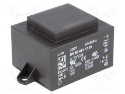 BV EI 481 1119_Μετασχηματιστής: χυτός; 10VA; 230VAC; 12V; 12V; 417mA; 417mA; PCB