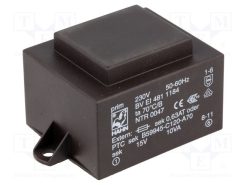 BV EI 481 1184_Μετασχηματιστής: χυτός; 10VA; 230VAC; 15V; 667mA; PCB; BVEI